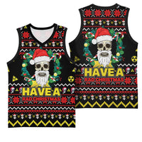 Skull Have A Rad Christmas Basketball Jersey Xmas Holiday Patterns - Wonder Print Shop