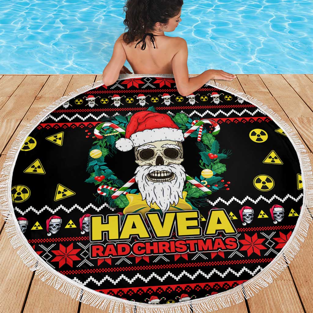 Skull Have A Rad Christmas Beach Blanket Xmas Holiday Patterns - Wonder Print Shop