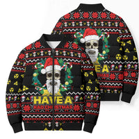 Skull Have A Rad Christmas Bomber Puffer Jacket Xmas Holiday Patterns - Wonder Print Shop