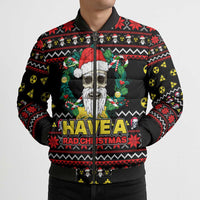 Skull Have A Rad Christmas Bomber Puffer Jacket Xmas Holiday Patterns - Wonder Print Shop