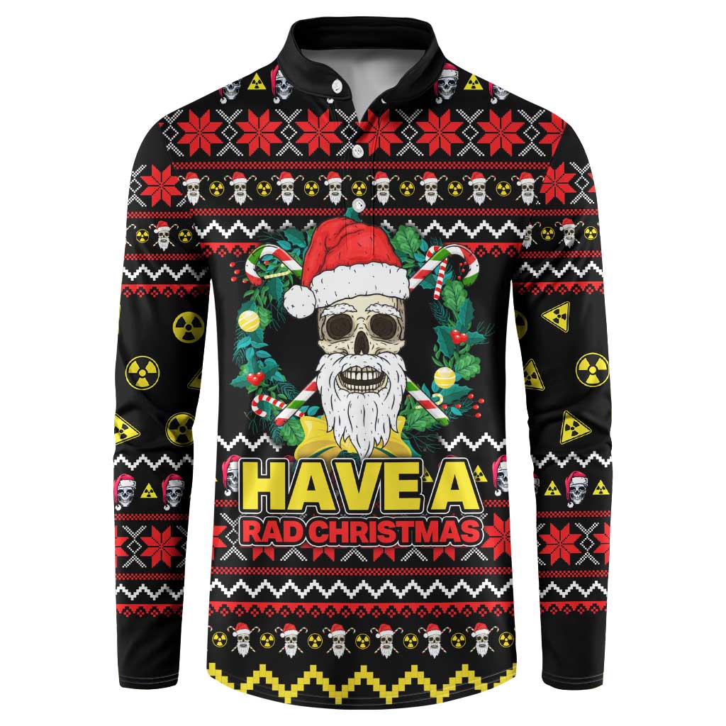 Skull Have A Rad Christmas Button Sweatshirt Xmas Holiday Patterns - Wonder Print Shop