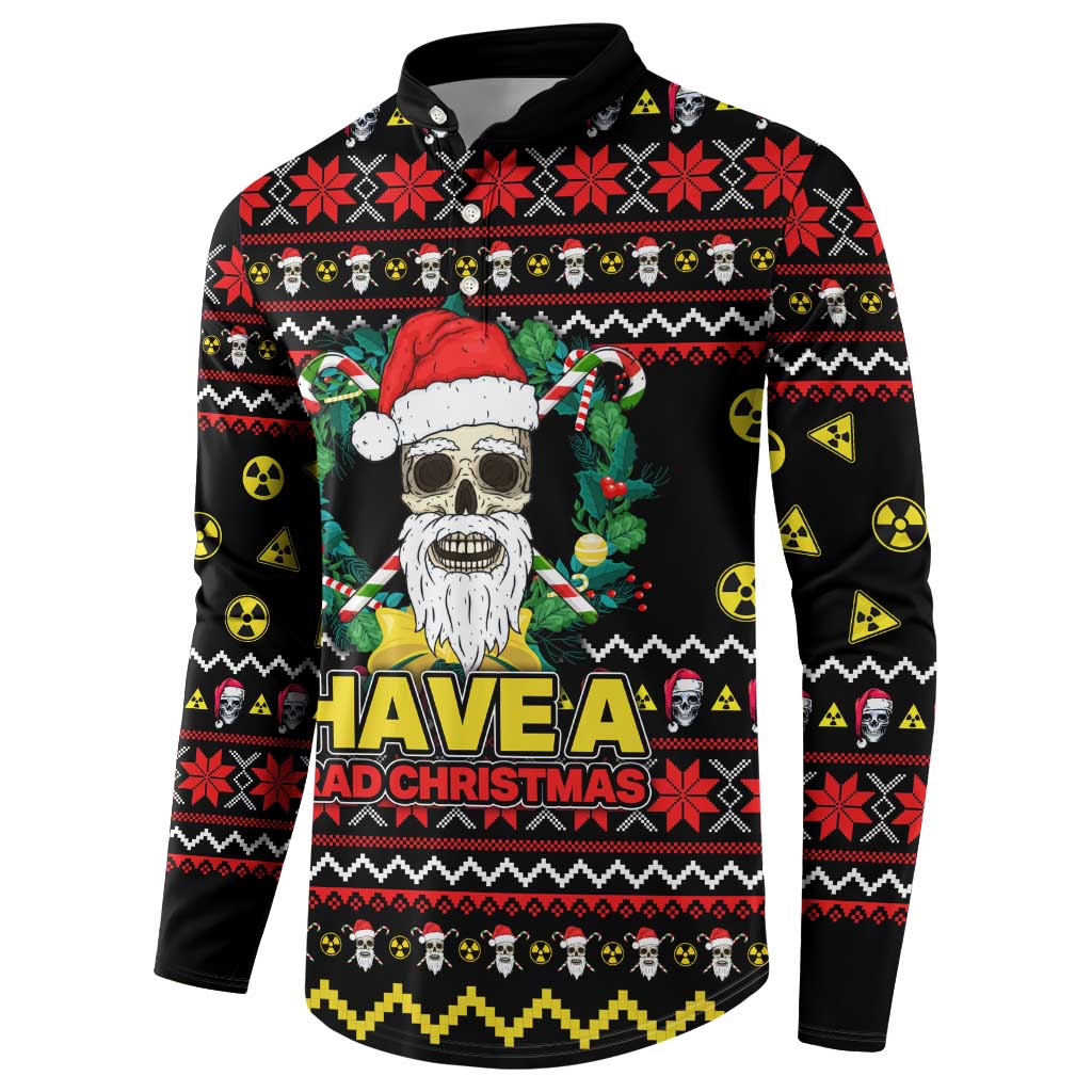 Skull Have A Rad Christmas Button Sweatshirt Xmas Holiday Patterns - Wonder Print Shop