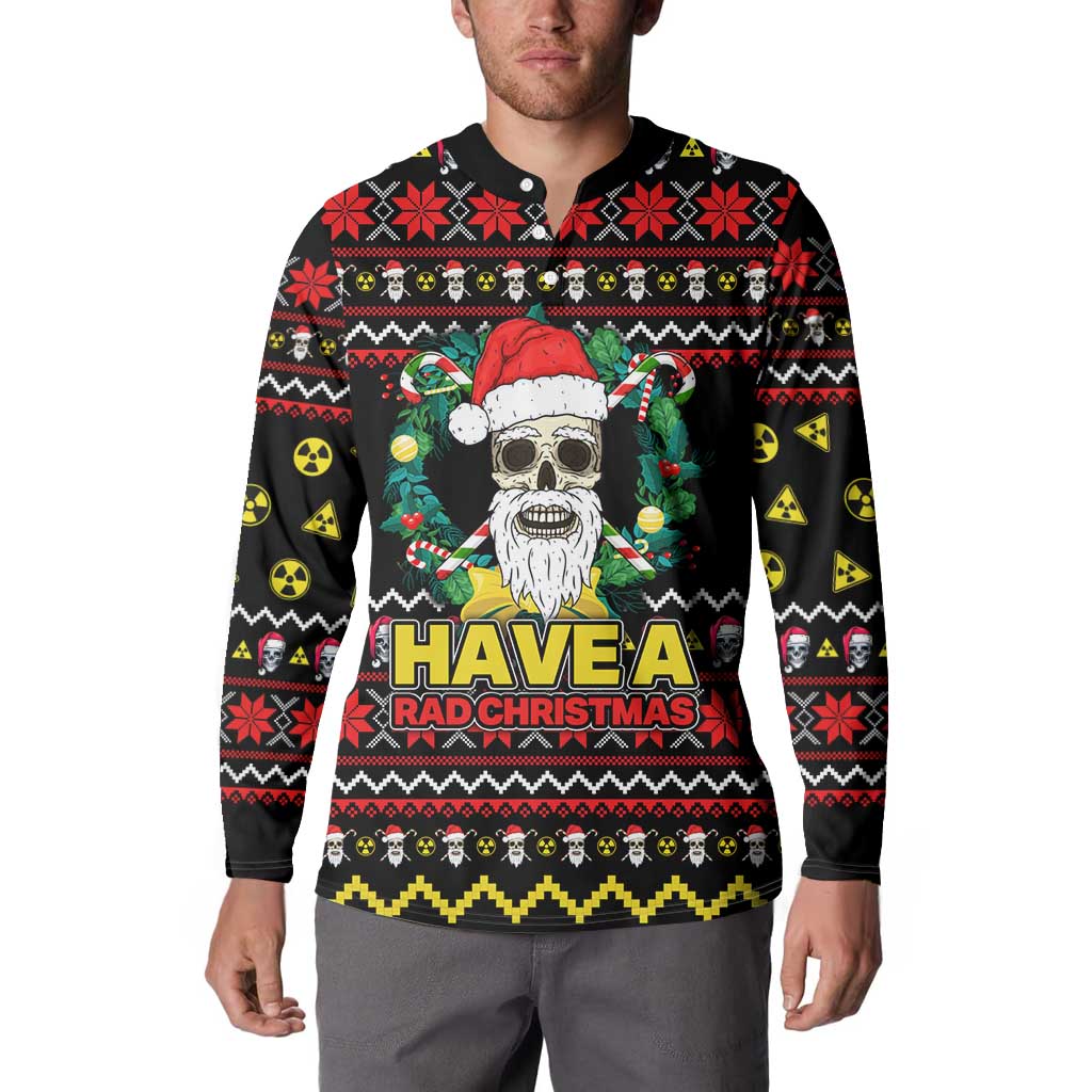 Skull Have A Rad Christmas Button Sweatshirt Xmas Holiday Patterns - Wonder Print Shop