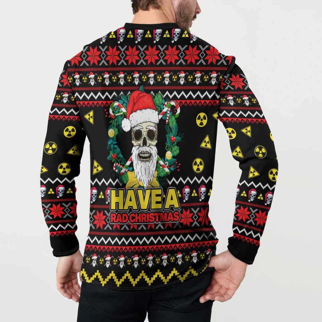 Skull Have A Rad Christmas Button Sweatshirt Xmas Holiday Patterns - Wonder Print Shop