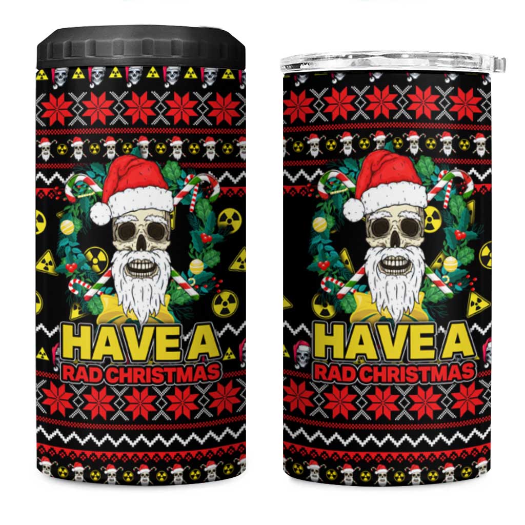 Skull Have A Rad Christmas 4 in 1 Can Cooler Tumbler Xmas Holiday Patterns - Wonder Print Shop