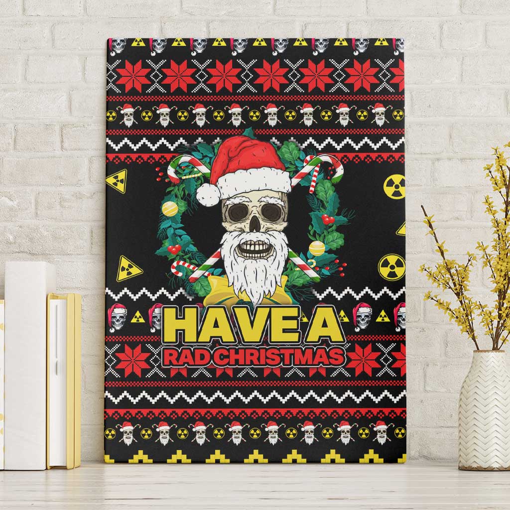 Skull Have A Rad Christmas Canvas Wall Art Xmas Holiday Patterns - Wonder Print Shop