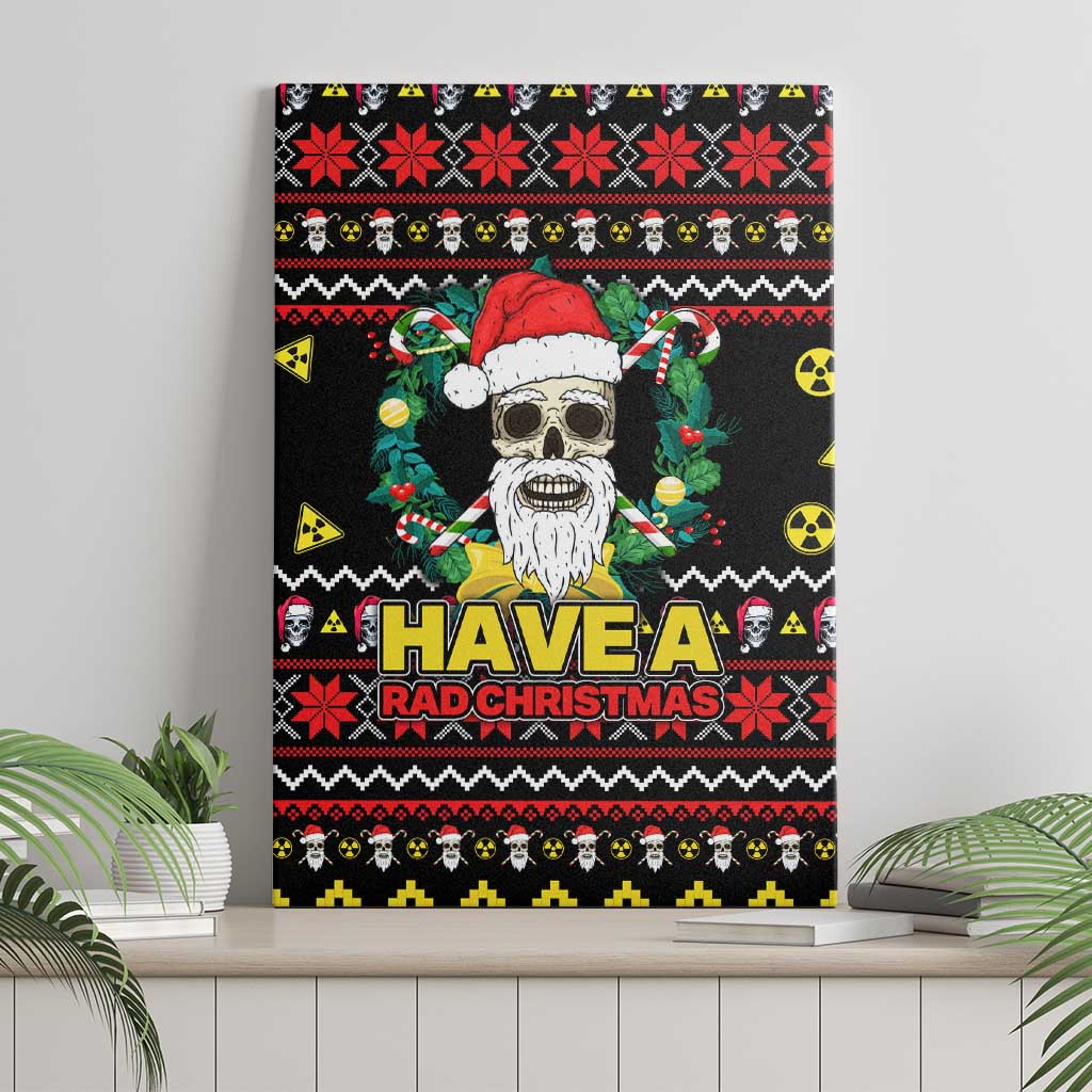 Skull Have A Rad Christmas Canvas Wall Art Xmas Holiday Patterns - Wonder Print Shop