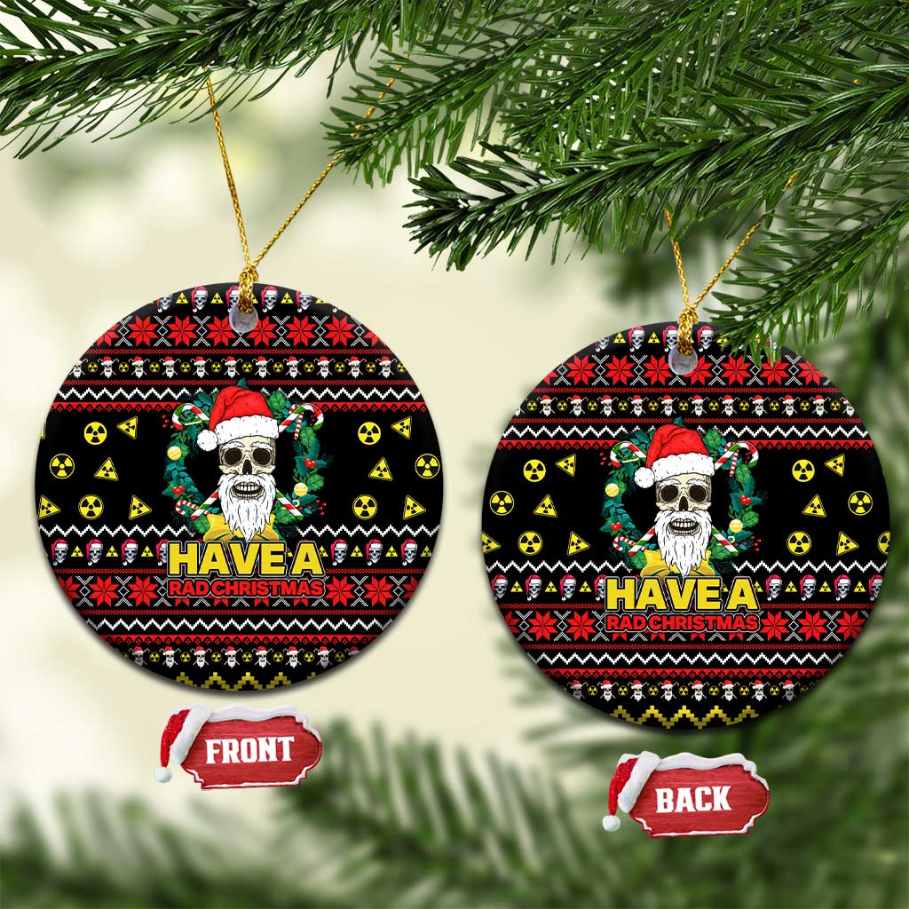 Skull Have A Rad Christmas Ceramic Ornament Xmas Holiday Patterns - Wonder Print Shop