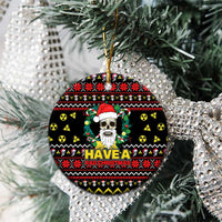 Skull Have A Rad Christmas Ceramic Ornament Xmas Holiday Patterns - Wonder Print Shop