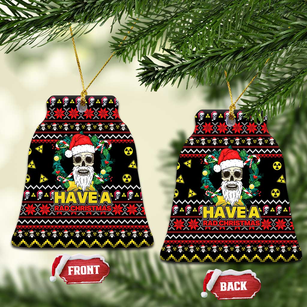 Skull Have A Rad Christmas Ceramic Ornament Xmas Holiday Patterns - Wonder Print Shop