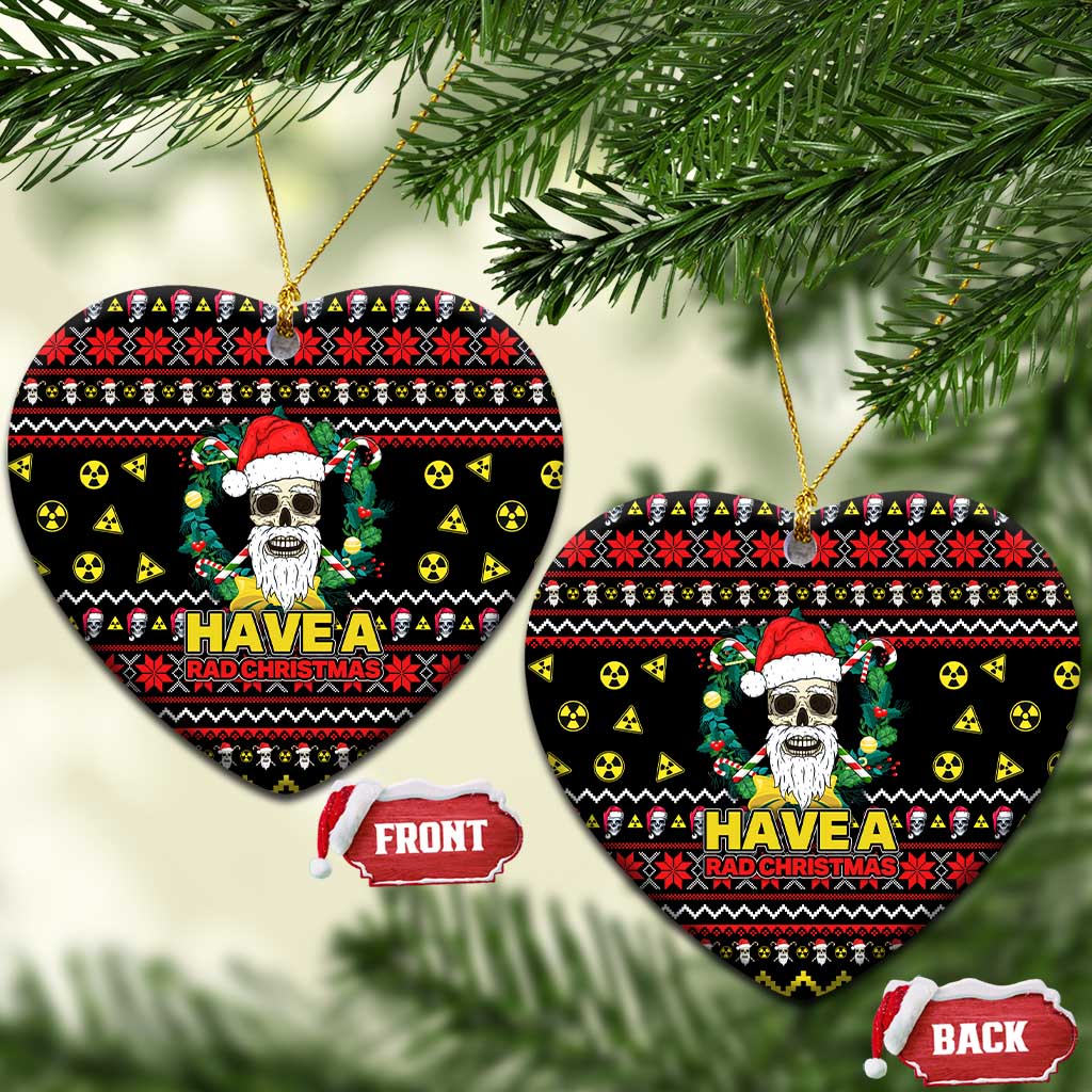 Skull Have A Rad Christmas Ceramic Ornament Xmas Holiday Patterns - Wonder Print Shop