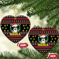 Skull Have A Rad Christmas Ceramic Ornament Xmas Holiday Patterns - Wonder Print Shop
