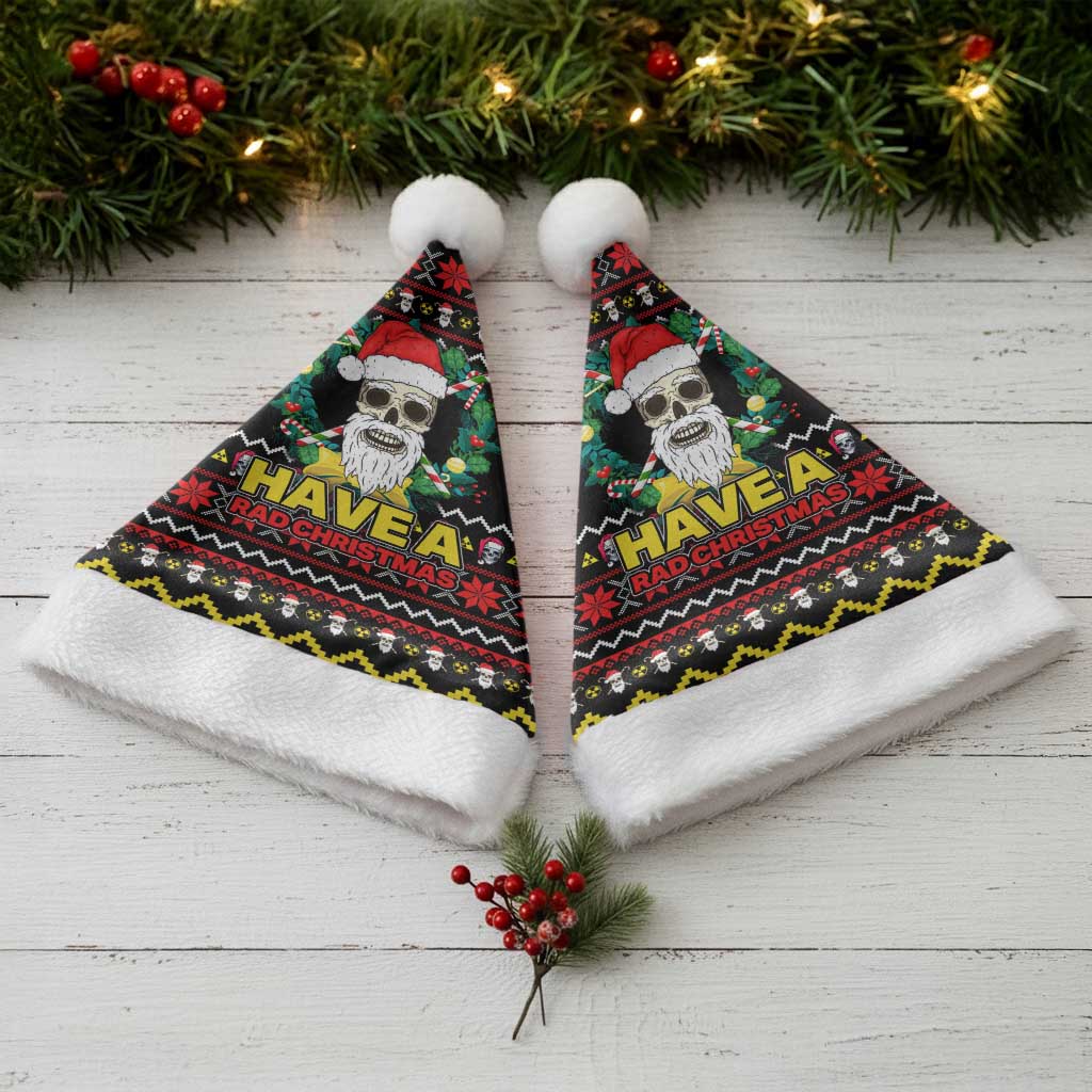 Skull Have A Rad Christmas Santa Hat Xmas Holiday Patterns - Wonder Print Shop