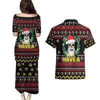 Skull Have A Rad Christmas Couples Matching Puletasi and Hawaiian Shirt Xmas Holiday Patterns - Wonder Print Shop