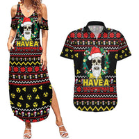 Skull Have A Rad Christmas Couples Matching Summer Maxi Dress and Hawaiian Shirt Xmas Holiday Patterns - Wonder Print Shop