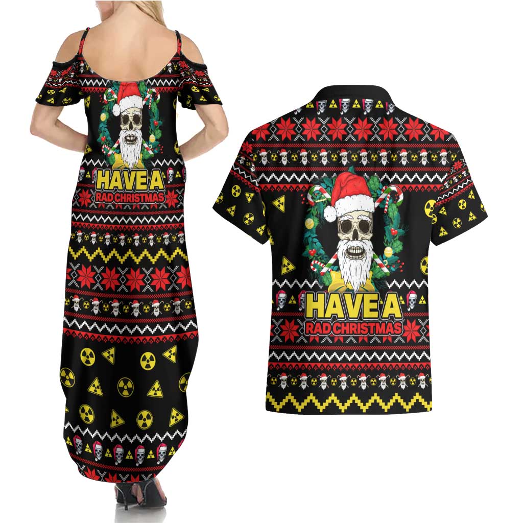 Skull Have A Rad Christmas Couples Matching Summer Maxi Dress and Hawaiian Shirt Xmas Holiday Patterns - Wonder Print Shop