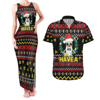 Skull Have A Rad Christmas Couples Matching Tank Maxi Dress and Hawaiian Shirt Xmas Holiday Patterns - Wonder Print Shop