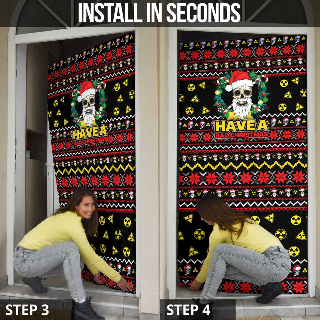 Skull Have A Rad Christmas Door Cover Xmas Holiday Patterns - Wonder Print Shop