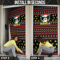 Skull Have A Rad Christmas Door Cover Xmas Holiday Patterns - Wonder Print Shop