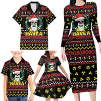 Skull Have A Rad Christmas Family Matching Long Sleeve Bodycon Dress and Hawaiian Shirt Xmas Holiday Patterns - Wonder Print Shop