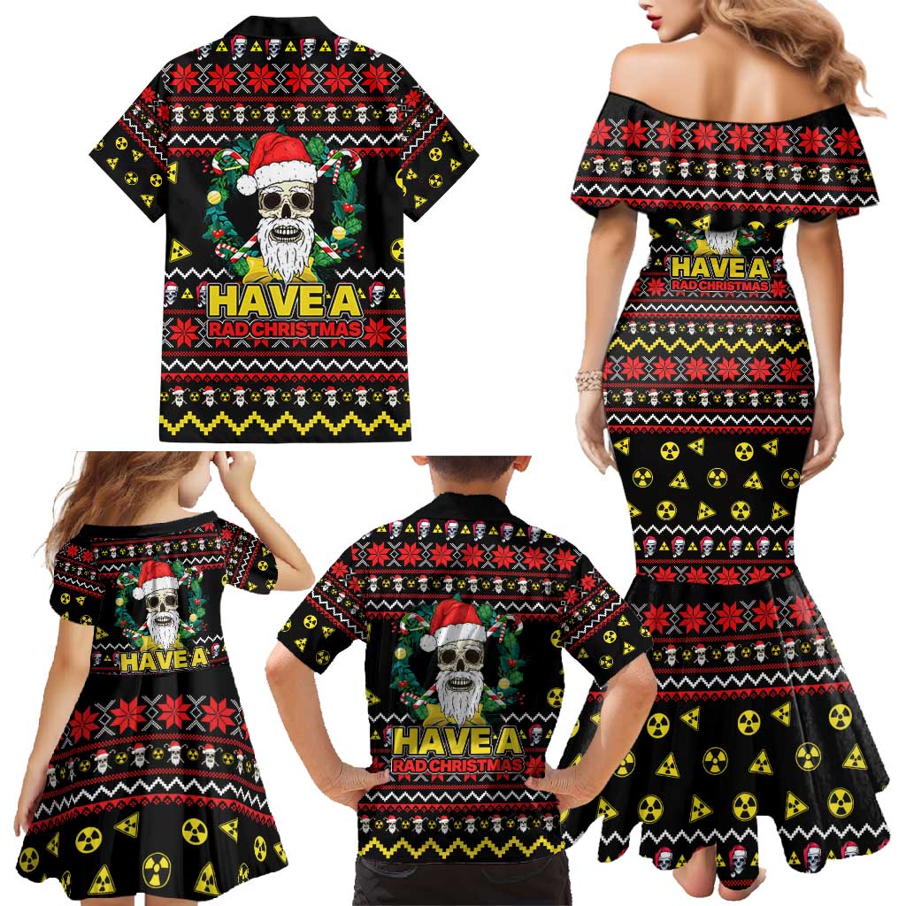 Skull Have A Rad Christmas Family Matching Mermaid Dress and Hawaiian Shirt Xmas Holiday Patterns - Wonder Print Shop