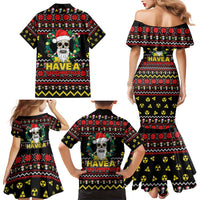 Skull Have A Rad Christmas Family Matching Mermaid Dress and Hawaiian Shirt Xmas Holiday Patterns - Wonder Print Shop