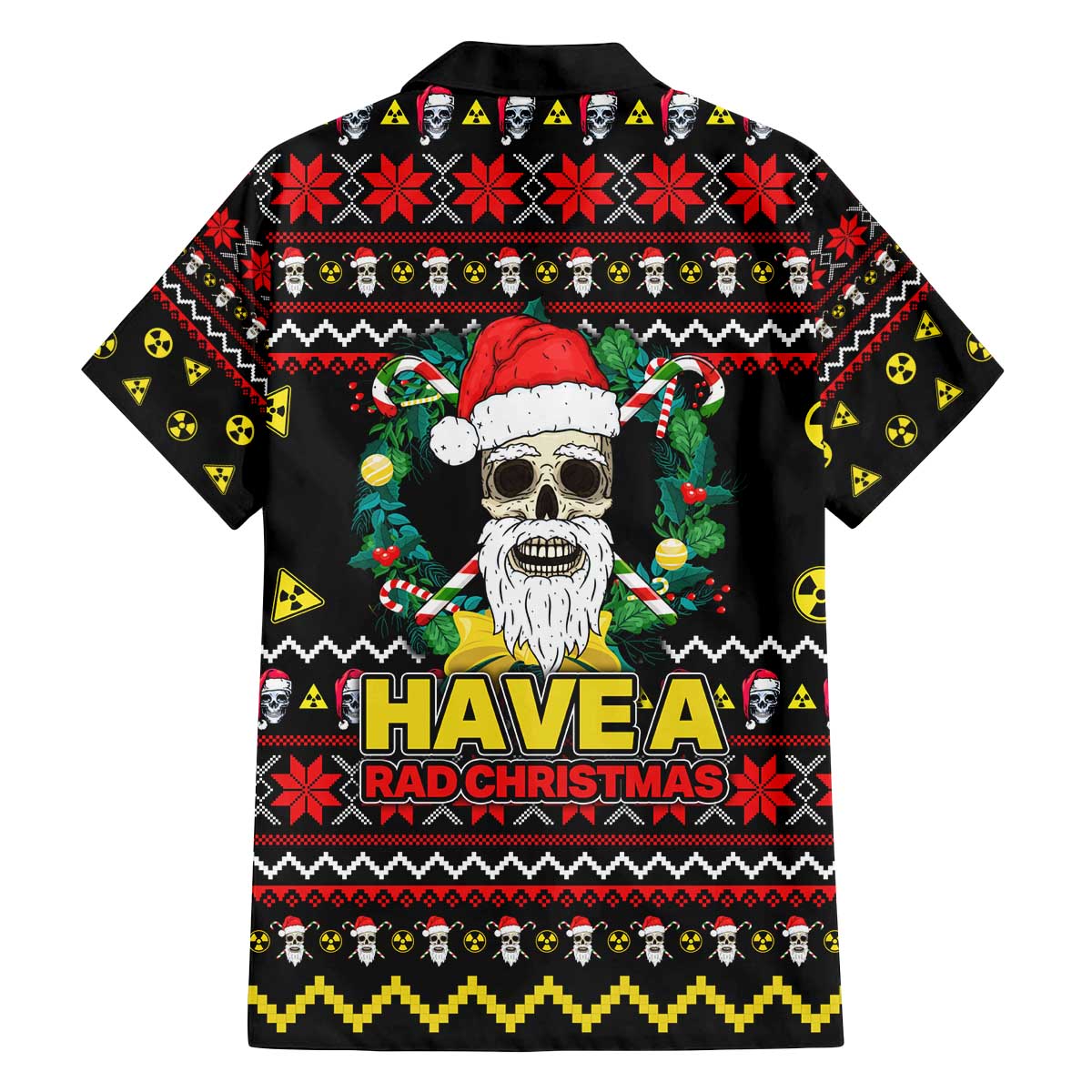 Skull Have A Rad Christmas Family Matching Off The Shoulder Long Sleeve Dress and Hawaiian Shirt Xmas Holiday Patterns - Wonder Print Shop