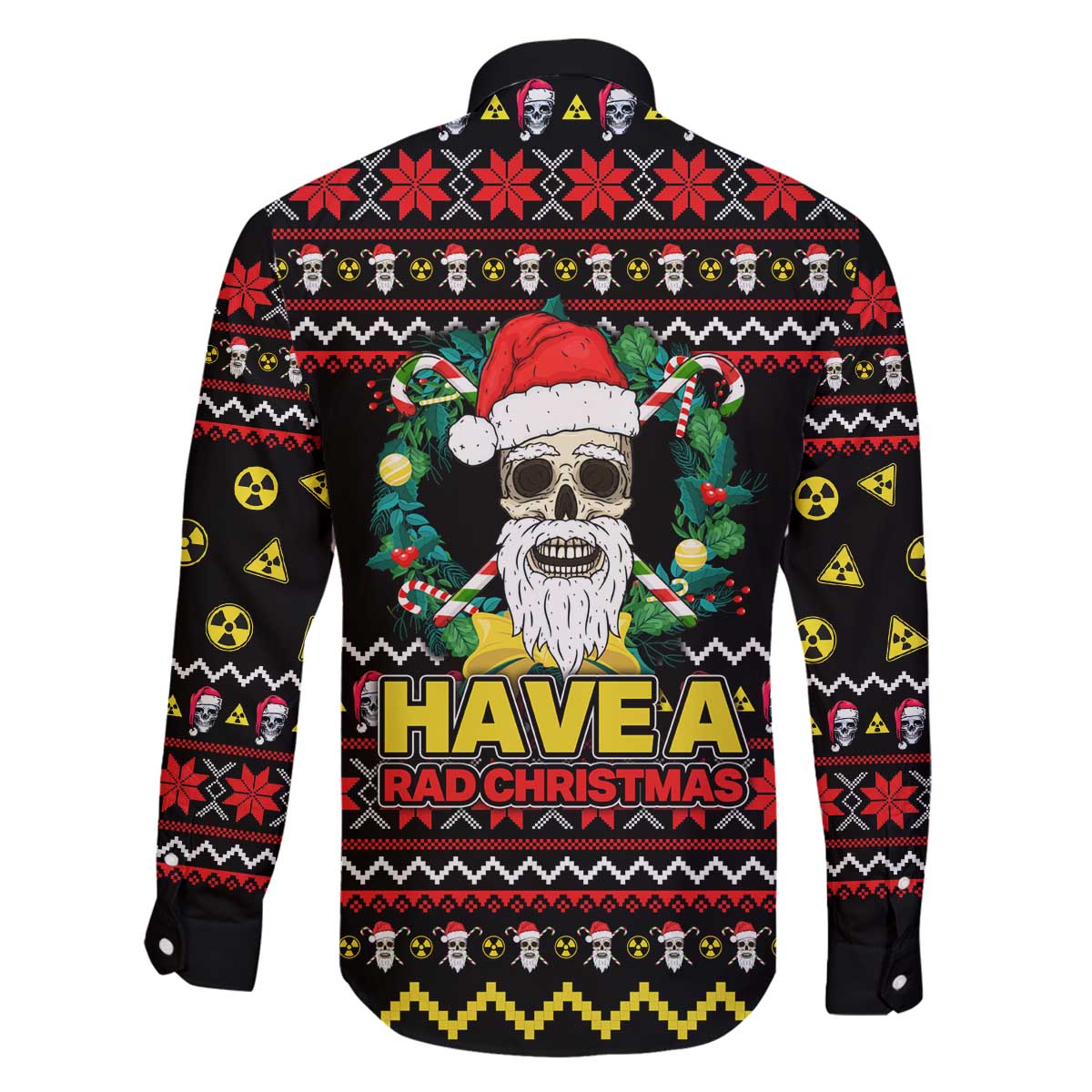 Skull Have A Rad Christmas Family Matching Off The Shoulder Long Sleeve Dress and Hawaiian Shirt Xmas Holiday Patterns - Wonder Print Shop