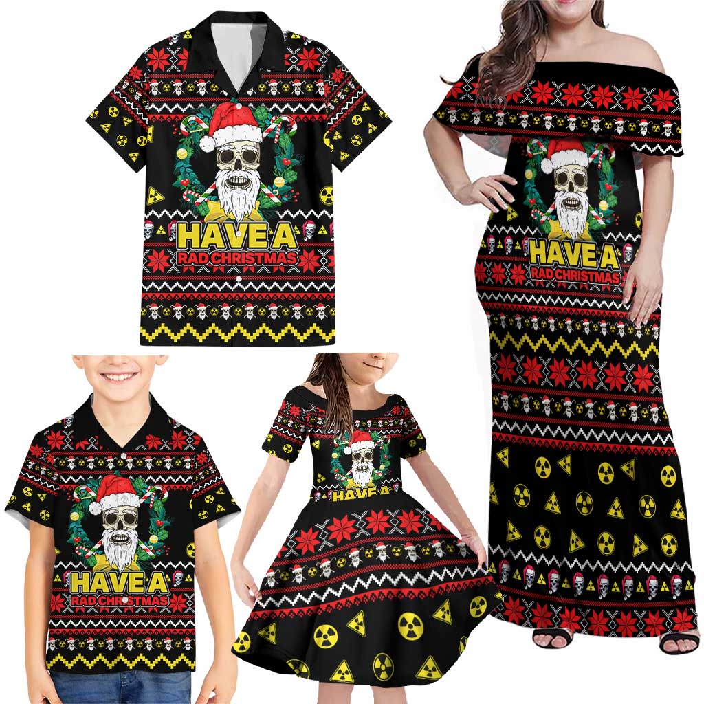 Skull Have A Rad Christmas Family Matching Off Shoulder Maxi Dress and Hawaiian Shirt Xmas Holiday Patterns - Wonder Print Shop
