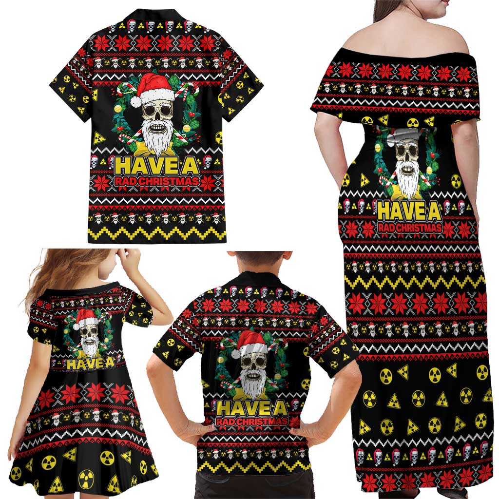 Skull Have A Rad Christmas Family Matching Off Shoulder Maxi Dress and Hawaiian Shirt Xmas Holiday Patterns - Wonder Print Shop