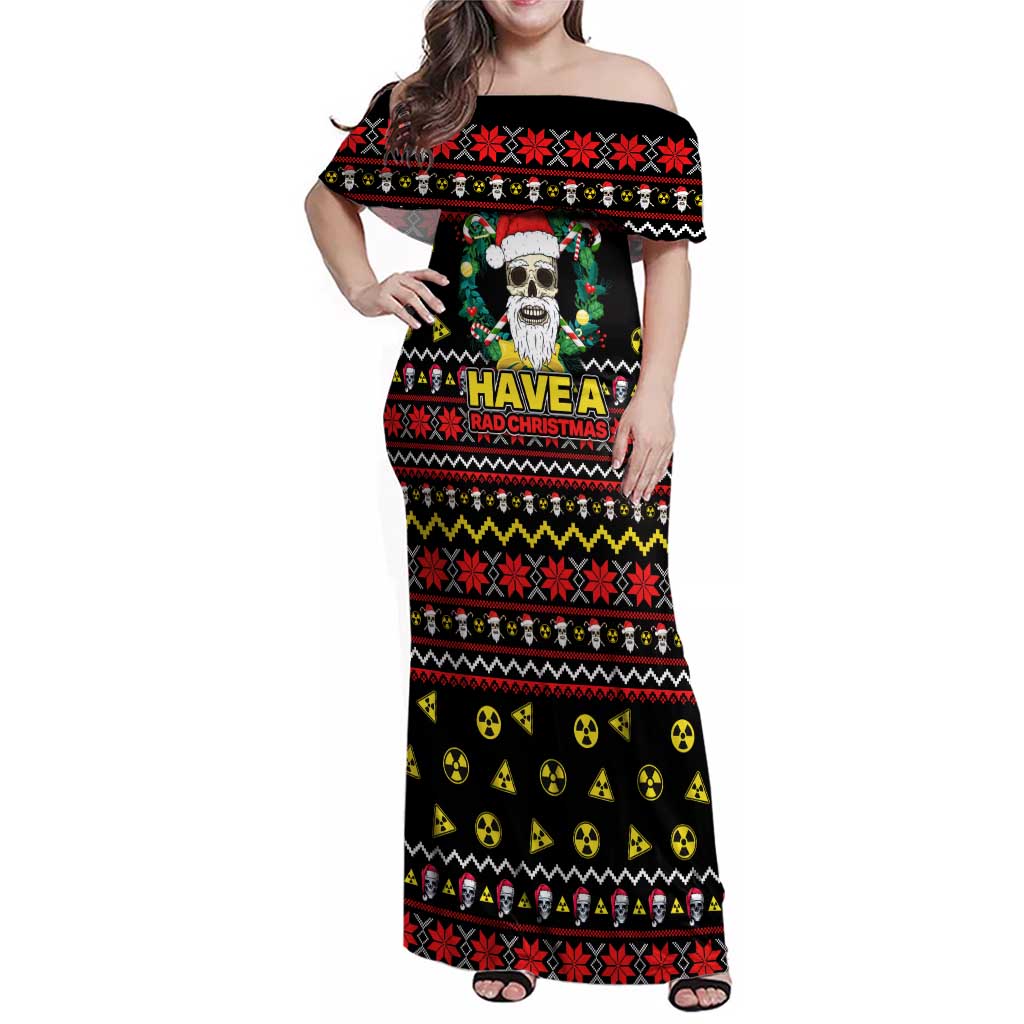 Skull Have A Rad Christmas Family Matching Off Shoulder Maxi Dress and Hawaiian Shirt Xmas Holiday Patterns - Wonder Print Shop