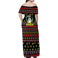 Skull Have A Rad Christmas Family Matching Off Shoulder Maxi Dress and Hawaiian Shirt Xmas Holiday Patterns - Wonder Print Shop
