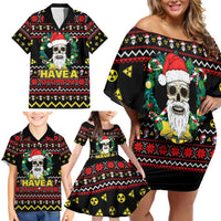 Skull Have A Rad Christmas Family Matching Off Shoulder Short Dress and Hawaiian Shirt Xmas Holiday Patterns - Wonder Print Shop