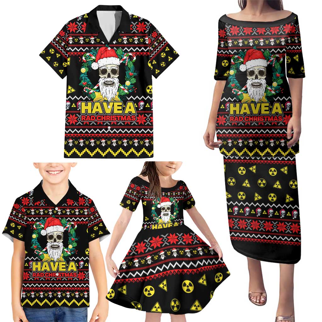 Skull Have A Rad Christmas Family Matching Puletasi and Hawaiian Shirt Xmas Holiday Patterns - Wonder Print Shop