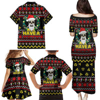 Skull Have A Rad Christmas Family Matching Puletasi and Hawaiian Shirt Xmas Holiday Patterns - Wonder Print Shop
