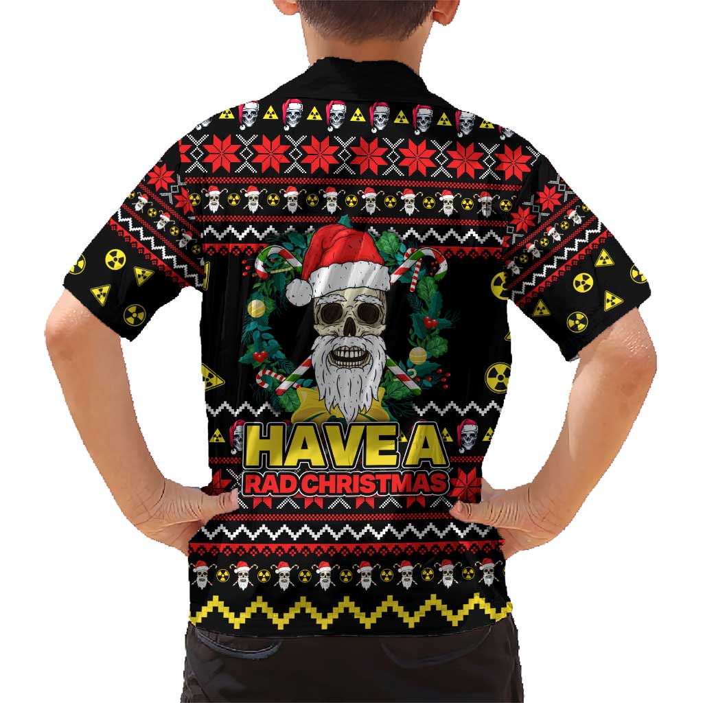 Skull Have A Rad Christmas Family Matching Short Sleeve Bodycon Dress and Hawaiian Shirt Xmas Holiday Patterns - Wonder Print Shop