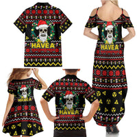 Skull Have A Rad Christmas Family Matching Summer Maxi Dress and Hawaiian Shirt Xmas Holiday Patterns - Wonder Print Shop