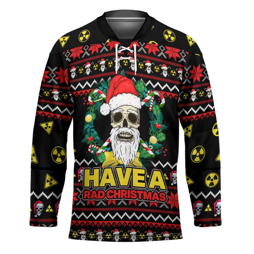 Skull Have A Rad Christmas Hockey Jersey Xmas Holiday Patterns - Wonder Print Shop