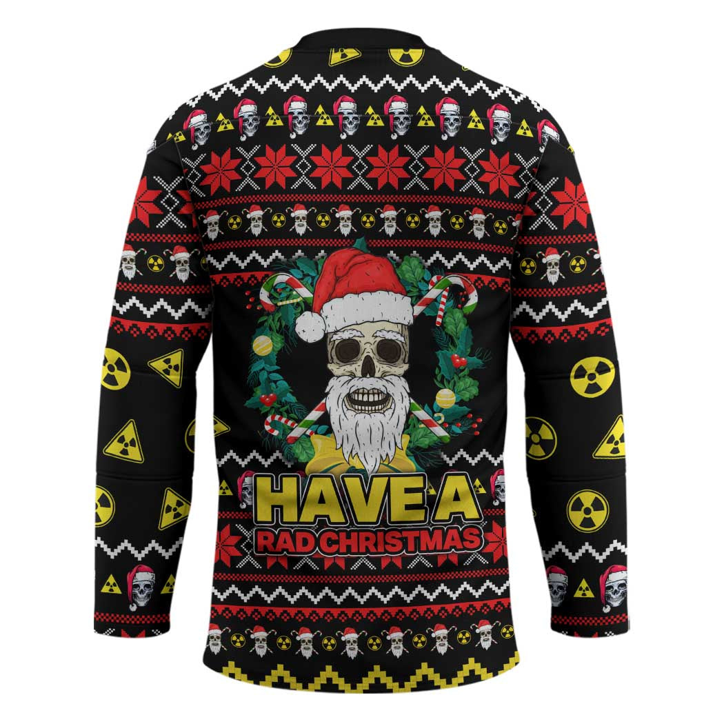 Skull Have A Rad Christmas Hockey Jersey Xmas Holiday Patterns - Wonder Print Shop
