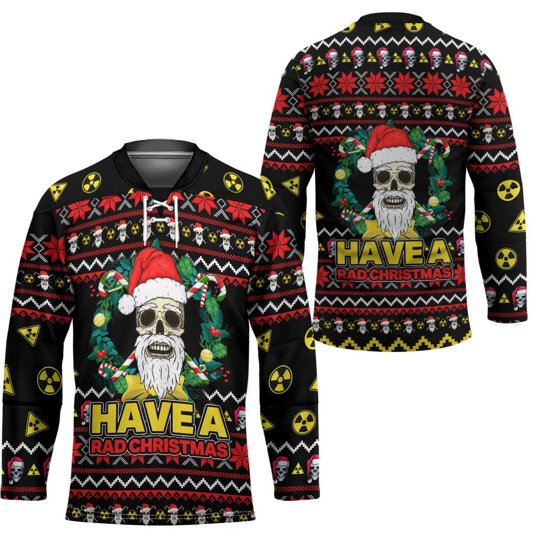 Skull Have A Rad Christmas Hockey Jersey Xmas Holiday Patterns - Wonder Print Shop