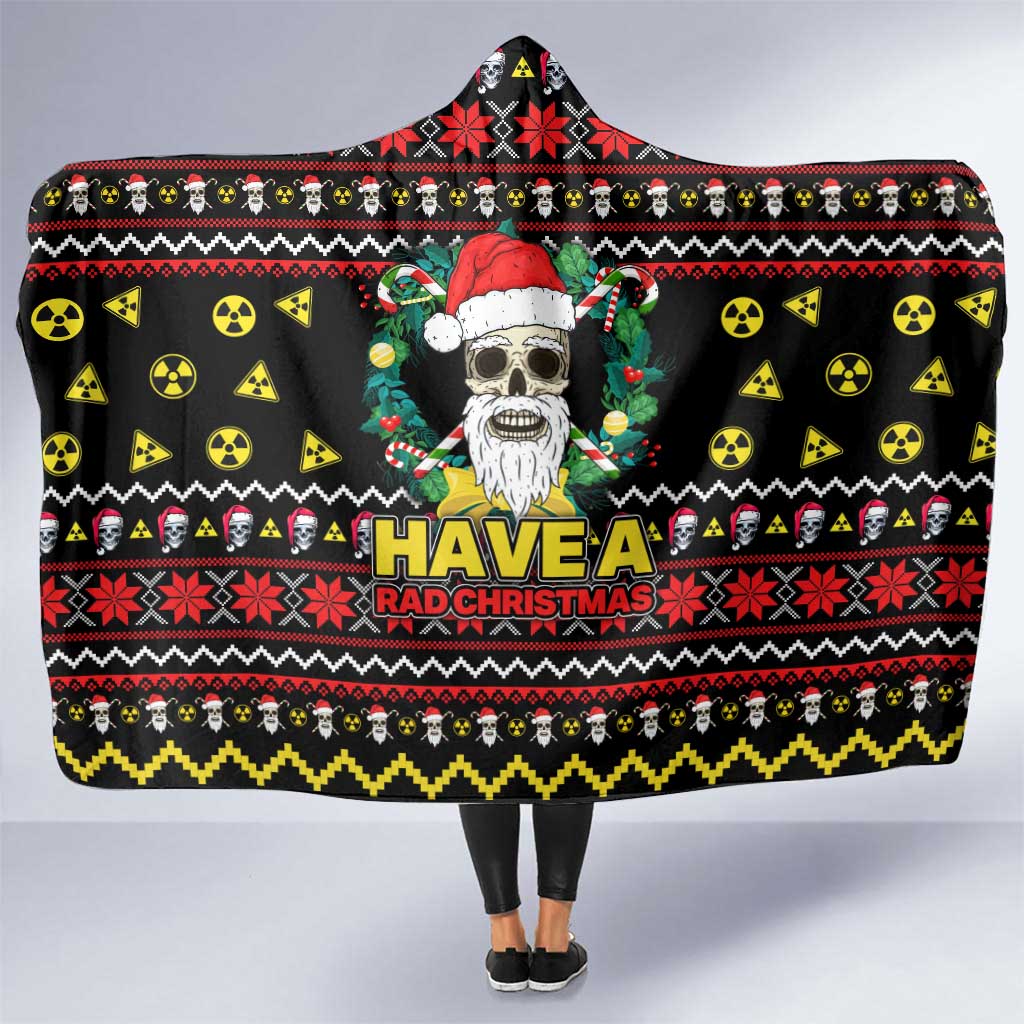 Skull Have A Rad Christmas Hooded Blanket Xmas Holiday Patterns - Wonder Print Shop