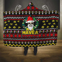 Skull Have A Rad Christmas Hooded Blanket Xmas Holiday Patterns - Wonder Print Shop