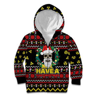 Skull Have A Rad Christmas Kid Hoodie Xmas Holiday Patterns - Wonder Print Shop
