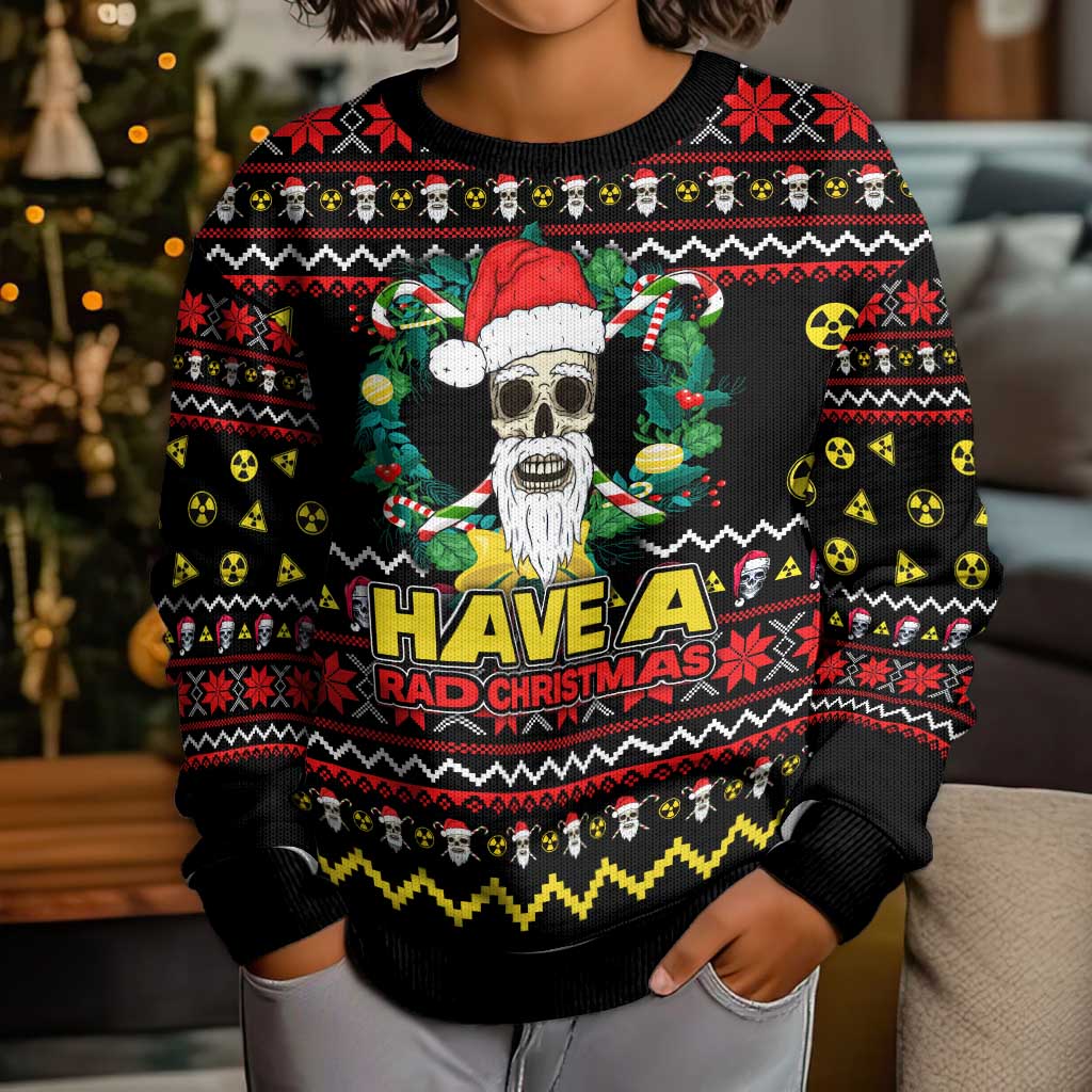 Skull Have A Rad Christmas Kid Ugly Christmas Sweater Xmas Holiday Patterns - Wonder Print Shop