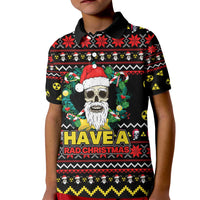 Skull Have A Rad Christmas Kid Polo Shirt Xmas Holiday Patterns - Wonder Print Shop