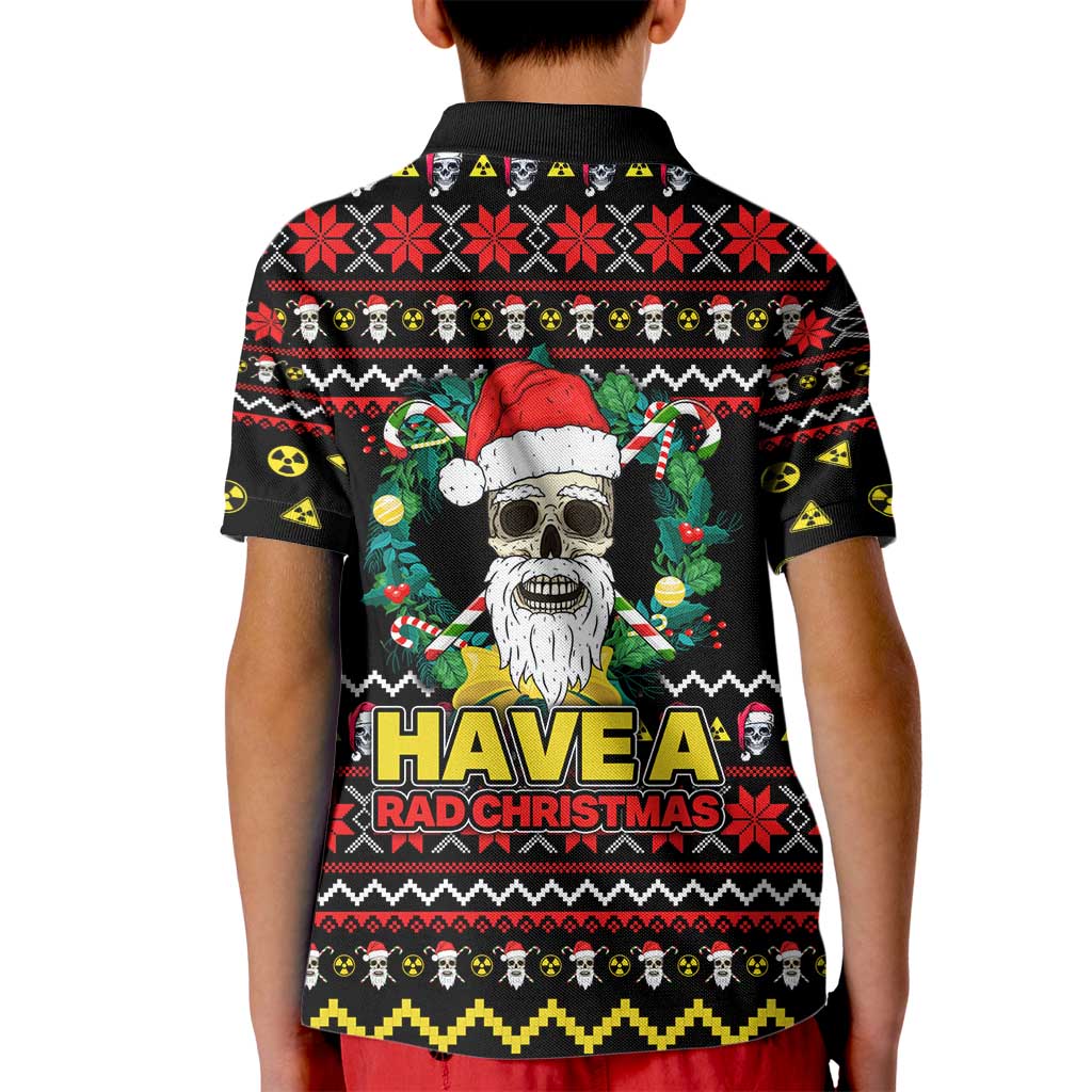 Skull Have A Rad Christmas Kid Polo Shirt Xmas Holiday Patterns - Wonder Print Shop