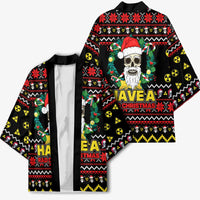 Skull Have A Rad Christmas Kimono Xmas Holiday Patterns - Wonder Print Shop
