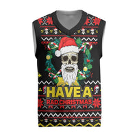Skull Have A Rad Christmas Knitted V-Neck Vest Xmas Holiday Patterns - Wonder Print Shop