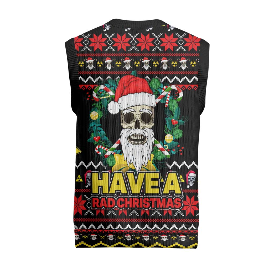 Skull Have A Rad Christmas Knitted V-Neck Vest Xmas Holiday Patterns - Wonder Print Shop