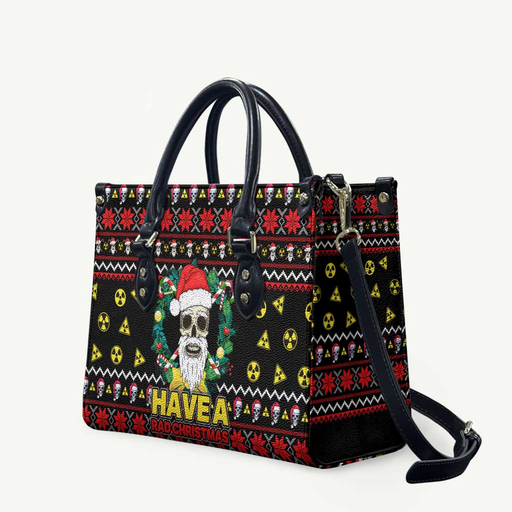 Skull Have A Rad Christmas Leather Bag Xmas Holiday Patterns - Wonder Print Shop